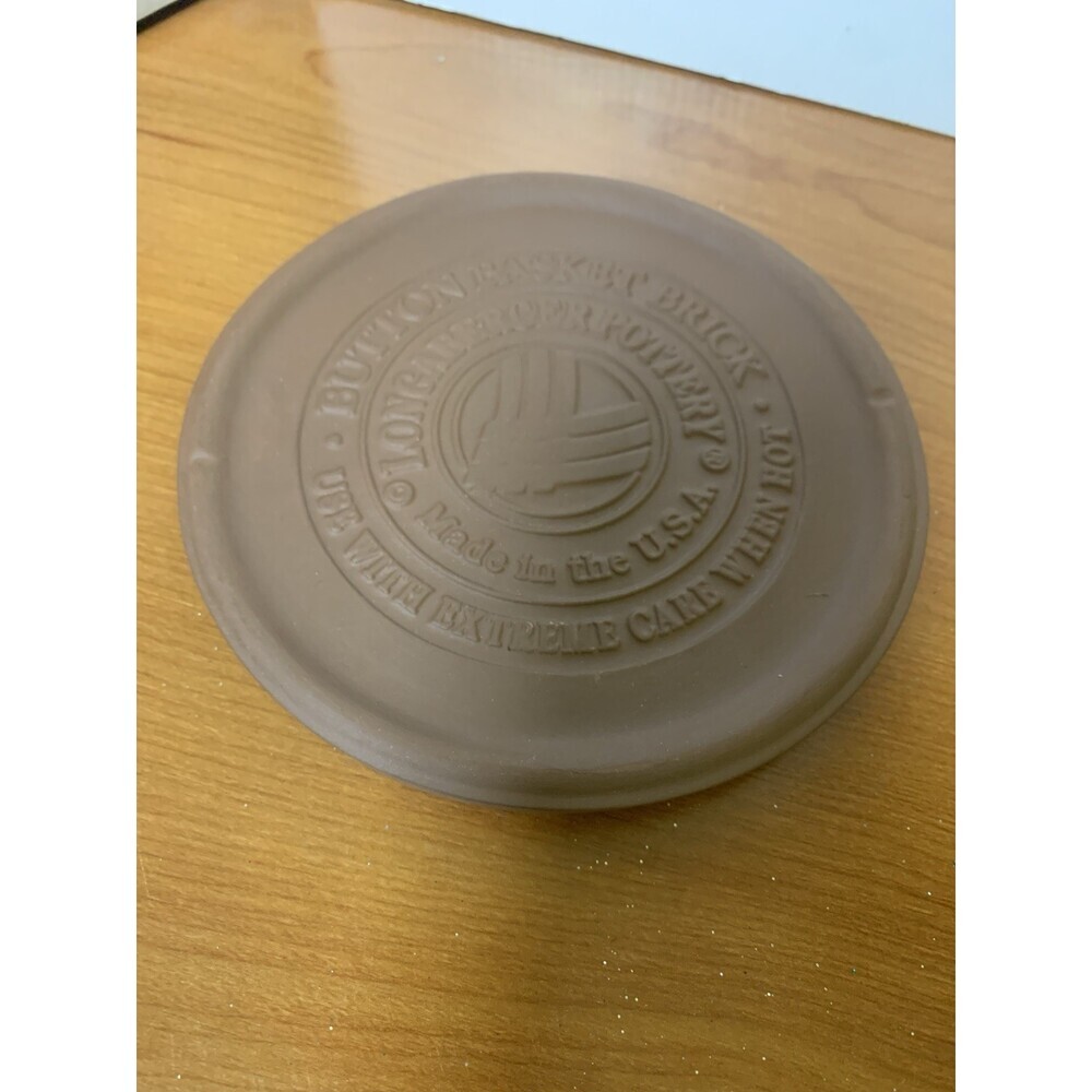 Longaberger Pottery Button Basket Brick Made In USA